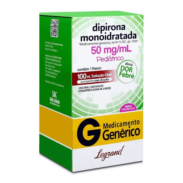 Dipirona Sódica 50MG/ML Solução oral - Frasco com 100 mL - Imagem 1